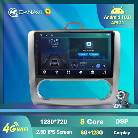 Android 10 navegación GPS coche Multimedia reproductor de Radio para Ford Focus 2 Mk2 2004-2009, 2010, 2011 DVR cámara de Vista trasera BT ► Foto 1/6