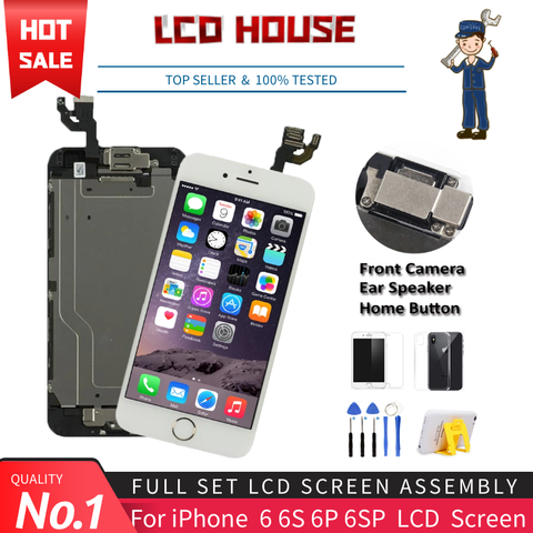 LCD completo para iPhone 6 6S Plus pantalla LCD pantalla táctil digitalizador reemplazo completo conjunto Ecran con hogar + botón de la cámara ► Foto 1/6