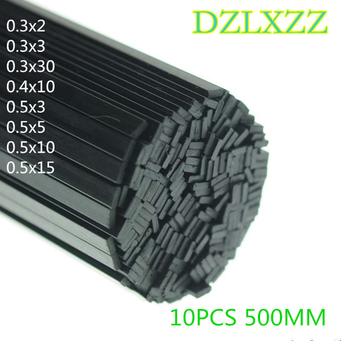 Tira de fibra de carbono para varilla de ala fija, 10 Uds., 0,3x2, 0,3x3, 0,3x3, x 30 0,4, 0,5x10, 0,5x5, 0,5x10, 0,5x15mm (a elegir), longitud 500mm ► Foto 1/6