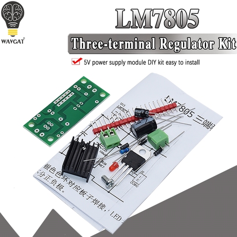 KIT DIY LM7805 L7805 módulo de fuente de alimentación con tres terminales de CC/CA, 5V, 6V, 9V, 12V, salida máxima de 1.2A ► Foto 1/6