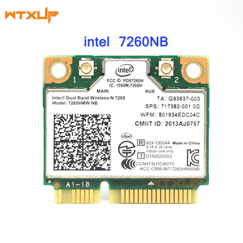 Tarjeta Wifi inalámbrica para ordenador portátil, para Intel 7260HMW 7260 NB Mini PCI-E 300Mbps 802.11N 2,4G/5Ghz 7260NB ► Foto 1/2