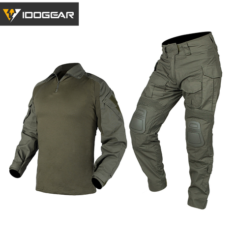 IDOGEAR-uniforme de camuflaje BDU para Hombre Ropa táctica G3, ropa de Airsoft, poliéster de algodón negro ► Foto 1/6