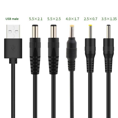 Cable de carga para Puerto de USB a DC, DC/5,5x2,1, 5,5x2,5, 3,5x1,35, 4,0x1,7, x ► Foto 1/6