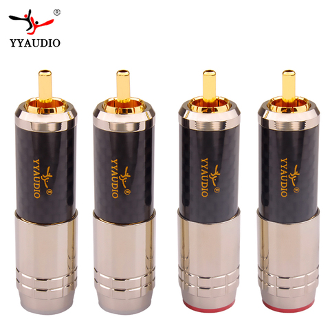 High End 24K Gold plated Brass Male RCA Plug Connector Adapter With Lock Hifi Audio Video AMP TV AV DVD Signal Cable DIY ► Foto 1/6