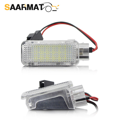 Luz LED de pie debajo de la puerta para VW Touareg Tiguan Eos Passat SKODA SUPERB, 2 uds., sin errores, DC12V, color blanco, 2016- 3V ► Foto 1/6