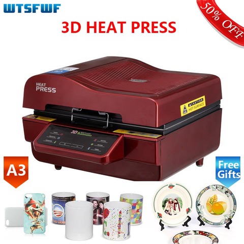 Envío gratuito Wtsfwf A3 ST-3042 3D impresora de sublimación de calor máquina de prensa de calor para cajas tazas placas gafas cerámica madera ► Foto 1/6