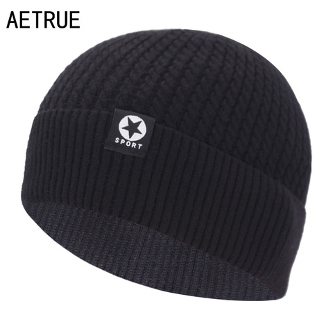 Skullies-gorros de invierno para hombre y mujer, gorro de punto con máscara, color sólido ► Foto 1/6