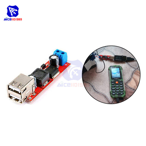 DC 6 V-40 V a 5 V 3A USB doble carga DC-DC Step-down Converter módulo para vehículo LM2596 Dual USB ► Foto 1/6