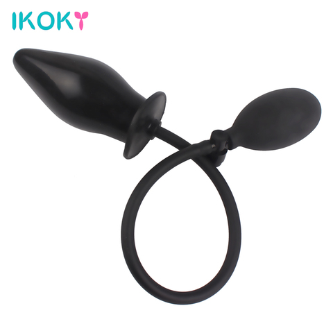 IKOKY inflable enchufe Anal patio trasero enchufe Anal masajeador juguetes sexuales para los hombres y las mujeres de silicona productos para adultos ampliable enchufe trasero ► Foto 1/6