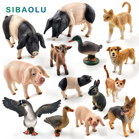 Figuritas pequeñas de cerdo, gato, perro, conejo, cabra, oveja, pato, decoración del hogar, figura en miniatura para decoración de jardín, accesorios modernos ► Foto 1/6