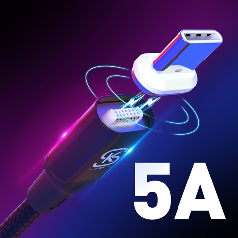 Magnético coche Cables de carga USB 5A tipo C súper rápido QC 4,0 para Huawei p20 lite plus Huawei Mate 20 pro Honor 10 teléfono alguna SIKAI ► Foto 1/6