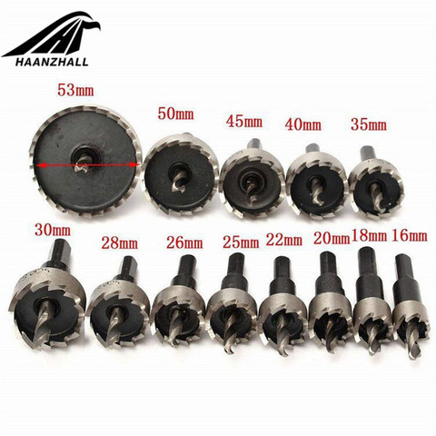 ¡12 Uds! Juego de brocas de 15-50mm HSS, sierra de agujero Holesaw, Kit de perforación, herramienta de mano para madera, acero inoxidable, corte de aleación metálica ► Foto 1/6