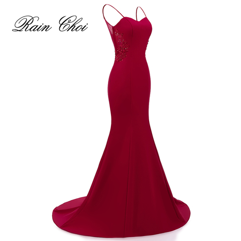 Vestido De fiesta De sirena con foto Real, elegante, Sexy, Burgundy, Formal, De noche, con apliques, largo, 2022 ► Foto 1/1