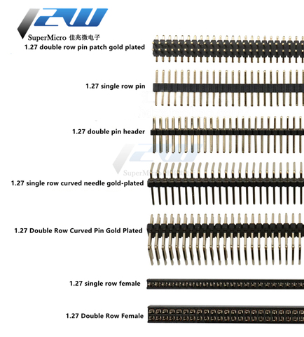 5 unids/lote paso 1,27 MM conector hembra individual y doble fila 1*40P 50P 2 * 40P50P recto/curva pin dorado Chapado en ► Foto 1/6