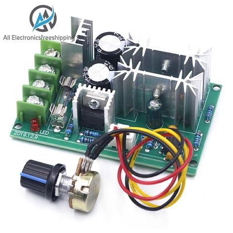 Controlador de velocidad del Motor, controlador de velocidad del Motor, interruptor de 20A, regulador de voltaje de corriente de alta potencia DC10-60V DC 10-60V, PWM Módulo regulador ► Foto 1/6