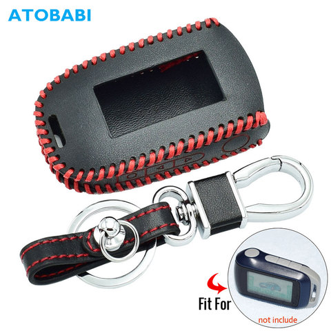 Funda de cuero para llave de coche, funda para mando a distancia con alarma bidireccional, transmisor LCD, para StarLine A92, A94, A62, A64, A95 ► Foto 1/6