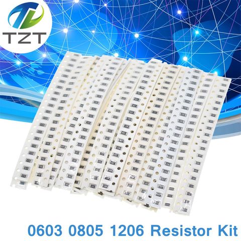 33 valoresx 20 piezas = 660 piezas 0603 piezas 0805 resistencia 1206 Kit de surtido de 1R a 1M ohm 1% SMD Kit de Muestra DIY 3.3R 5.1R 10R 47R 62R 82R 1K 10K ► Foto 1/6