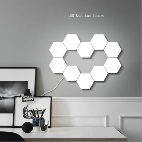 Quantum Modular-Lámparas hexagonales de luz nocturna, sensible al tacto, decoración creativa, lámpara de pared ► Foto 1/6