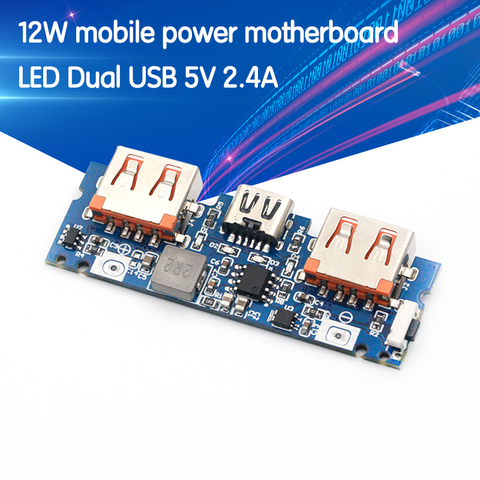 Placa de cargador de batería de litio LED Dual USB 5V 2.4A Micro/tipo-c banco de energía móvil USB 18650 módulo de carga ► Foto 1/6