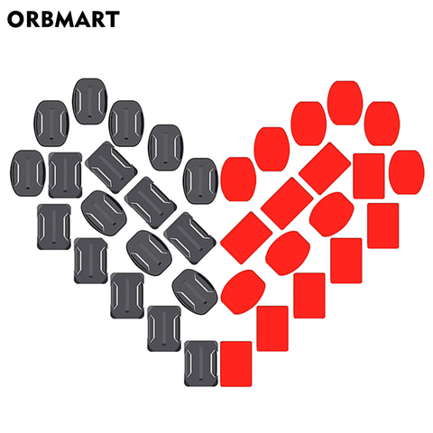 ORBMART 2 uds plano curvo 3M montaje adhesivo para GoPro Hero 4 3 3 + 2 SJCAM SJ4000 SJ6000 SJ7000 Xiaomi Yi Go pro conjunto de accesorios ► Foto 1/6