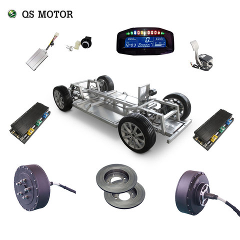 QS Motor 273 de 8000W 2wd 96V 115kph 72V 95kph 48V 67kph BLDC sin escobillas coche eléctrico hub kits de conversión de motor con motor APT96600 ► Foto 1/6