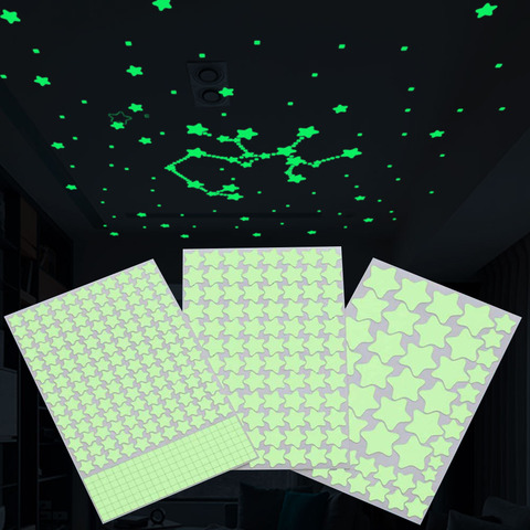 Juego de pegatinas 3D de burbuja, estrellas, Luna y puntos, autoadhesiva, pegatina luminosa para pared, decoración fluorescente que brilla en la oscuridad para dormitorio de niños, 1 Juego ► Foto 1/6