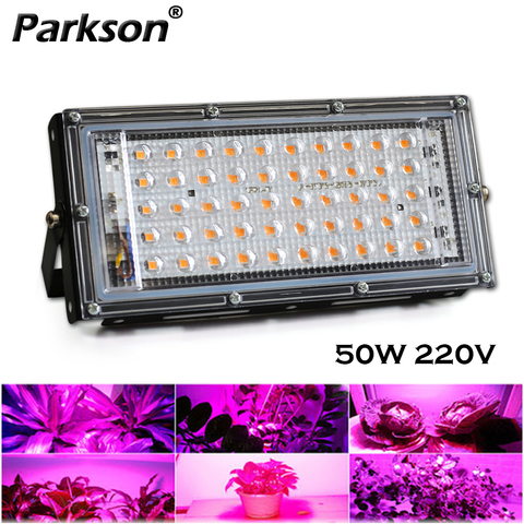 Fitoamplificador de luz LED para cultivo, para tienda de plantas, siembra de flores, 50W AC 220V, lámpara de espectro completo, reflector para interior y exterior, protector de cultivo ► Foto 1/6