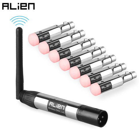 ALIEN-Controlador DMX512 inalámbrico para luces de escenario con DMX, transmisor XLR de 3 contactos, Dfi, recargable, ISM de 2.4 G, batería integrada y receptores ► Foto 1/6