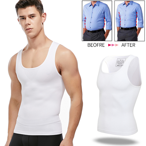 Camiseta moldeadora de cuerpo para hombre, camisas de