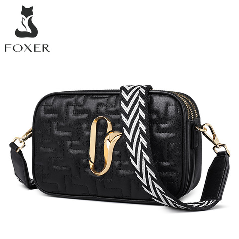 FOXER-bandolera cuadrada de tres niveles para mujer, bolso de hombro de diseño de gran capacidad, con correas de hombro tejidas, Bolso pequeño con solapa ► Foto 1/6