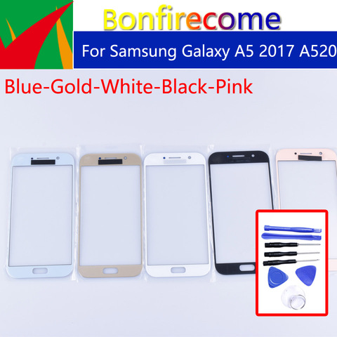 Pantalla táctil A520 para Samsung Galaxy A5 2017, A520, A520F, SM-A520F, SM-A520F/DS, cristal exterior, lente de repuesto de 5,2