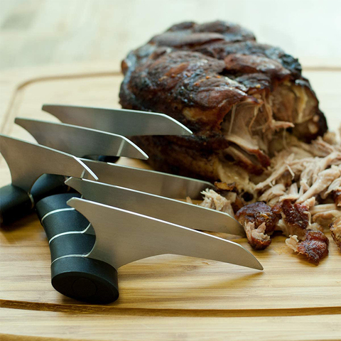 Triturador de carne de acero inoxidable con pinzas, accesorios para barbacoa de cerdo, herramienta cortadora de vegetales, abridor de botellas de cerveza, 2 uds. ► Foto 1/6