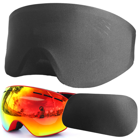 Protector de gafas de esquí elástico, tamaño libre, portátil, negro, bolsa funda antiarañazos, a prueba de polvo ► Foto 1/6