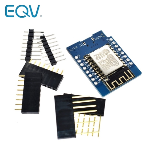 EQV-Placa de desarrollo modelo D1 mini NodeMCU Lua, tarjeta de 3,3V con pines, ESP-12, D1, ESP8266, ESP-12F, CH340G, CH340, V2, USB, WeMos, wifi, IOT ► Foto 1/6