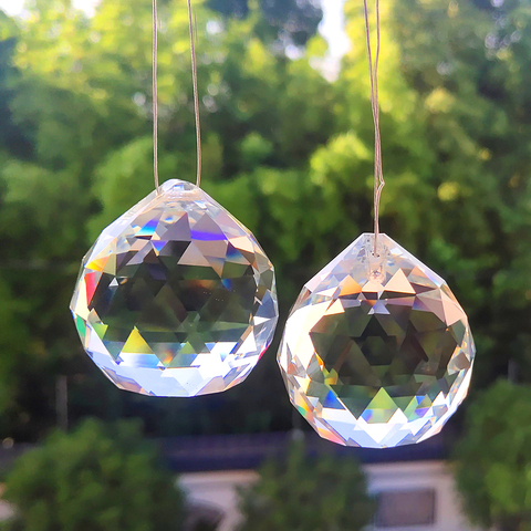 40 bola de cristal MM claro cristal prismas Suncatcher cristales colgantes accesorios de bricolaje cortina de cuentas ornamento colgante 1PC ► Foto 1/6