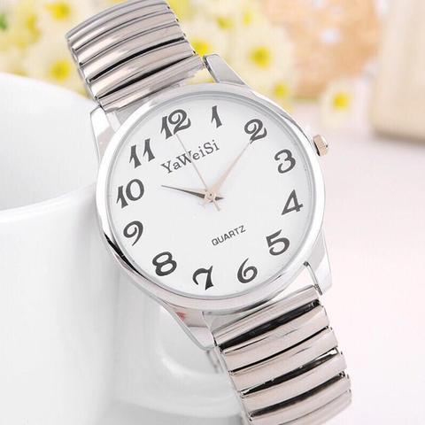 Reloj analógico de cuarzo para mujer, pulsera de acero inoxidable con correa elástica telescópica, regalo, a la moda, K9S3 ► Foto 1/6