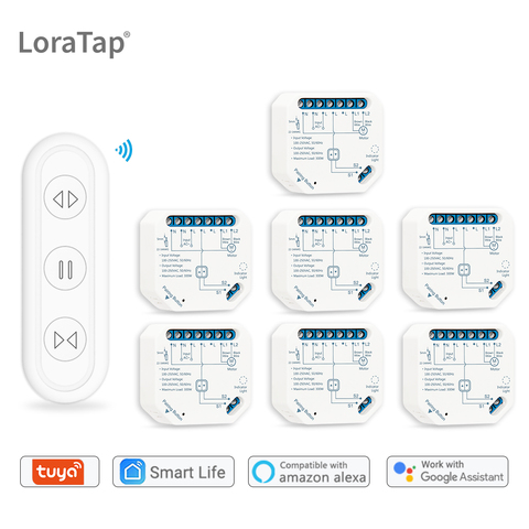 Módulo de relé wifi+RF de enchufe con control remoto para persianas, Módulo de control de persianas y cortinas motorizadas, para Smart Life, Tuya, Alexa y Google Home ► Foto 1/6