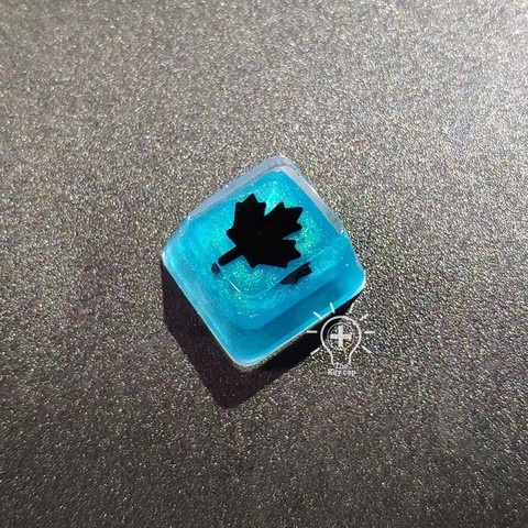 Tecla de resina hecha a mano para teclado mecánico MX switch, tapa retroiluminada de piel de hielo negra, 1 ud. ► Foto 1/5