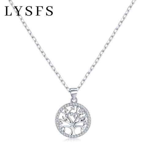 SODROV auténtica Plata de Ley 925 DIY Árbol de la vida encanto Collar de plata de las señoras naturaleza Árbol de la suerte joyería colgante enlace encanto ► Foto 1/5