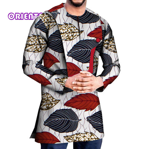 Camisa africana de manga larga para hombre, camisa Dashiki africana con estampado, algodón, Tops, ropa africana, WYN1222, 2022 ► Foto 1/6