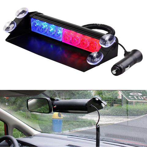 Luz LED estroboscópico de emergencia para coche y camión, luces Flash de policía, 3 modos de parpadeo, 12V, 8 LED ► Foto 1/6