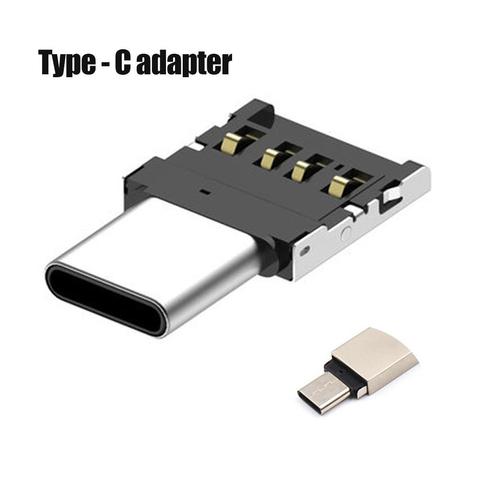 Minilector de tarjetas portátil, adaptador USB tipo C a USB 3,0 OTG, convertidor para PC, portátil, teléfonos móviles ► Foto 1/6