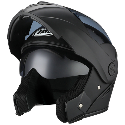 Casco de carreras de cara completa para hombre y mujer, doble visera, abatible hacia arriba, capacete ► Foto 1/6