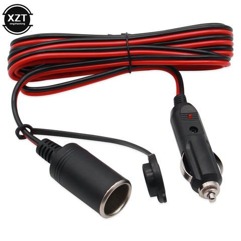 Cable de extensión de encendedor de cigarrillos para coche, a prueba de polvo, impermeable, Clip de cocodrilo, adaptador de enchufe, 3M, 12V / 24V ► Foto 1/6