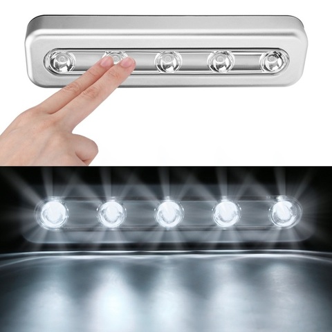 Tira de luces LED para debajo del armario, lámpara de noche para iluminaciones de cocina, armario, escaleras, 5LEDs ► Foto 1/6