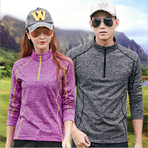 Camiseta de manga larga de senderismo para hombre y mujer, camiseta de secado rápido para deportes al aire libre, escalada, Camping, pesca, primavera y otoño ► Foto 1/6