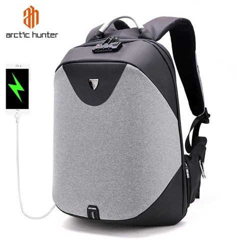 ARCTIC HUNTER-Mochila multifunción con carga USB para hombre y mujer, morral de viaje con bloqueo TSA antirrobo para ordenador portátil, a la moda ► Foto 1/6