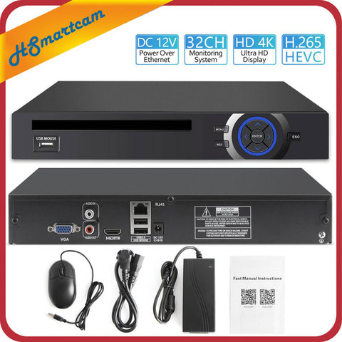 32CH 4K CCTV H.264/H.265 NVR 2HDD DVR grabador de vídeo en red Onvif para 8MP IP Cámara 2 SATA vmeyesuper de P2P ► Foto 1/6