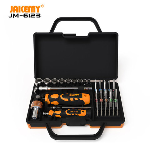 JAKEMY JM-6123 fabricante 31 Uds Color anillo de hardware mano destornillador eléctrico conjunto de herramienta de reparación de conjunto de herramientas de mano ► Foto 1/5