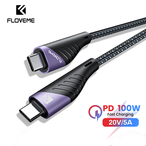 FLOVEME-Cable USB tipo C a USB de 100W, Cable de carga rápida para MacBook, iPad, Xiaomi, 60W, cargador de iluminación para iPhone ► Foto 1/6